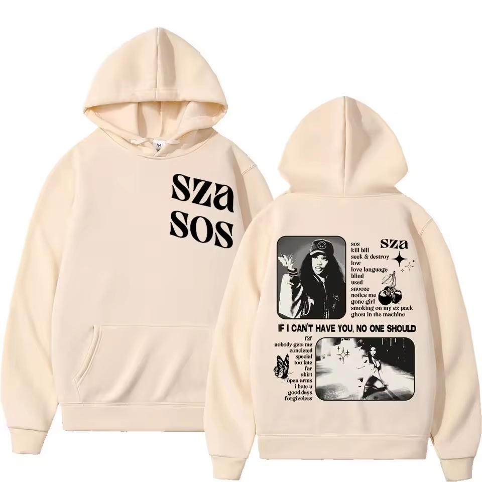 SZA – SOS Double Sided Album Print Hoodie SZA Merch