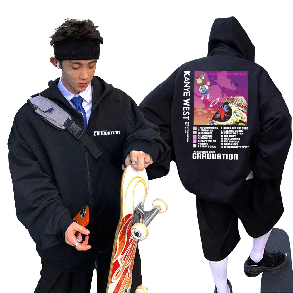 Kanye West – Graduation Album Zip Up Hoodie Kanye West Merch