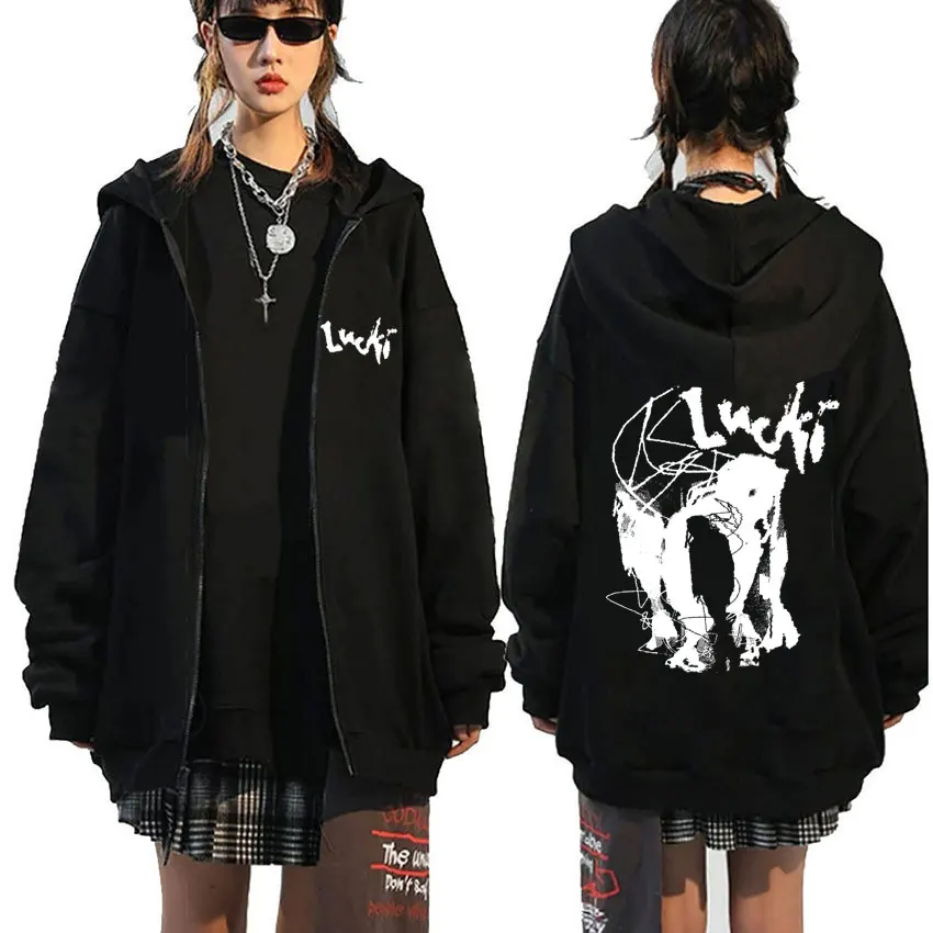 Lucki – Flawless Graphic Print Zip Up Hoodie Lucki merch