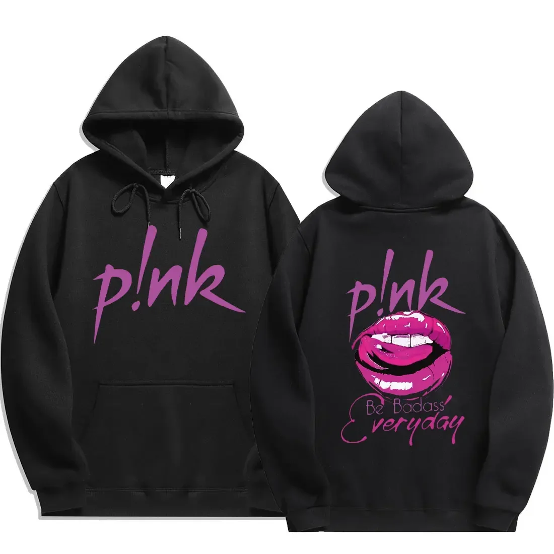 P!nk – Front And Back Be Badass Design Hoodie Pink Merch
