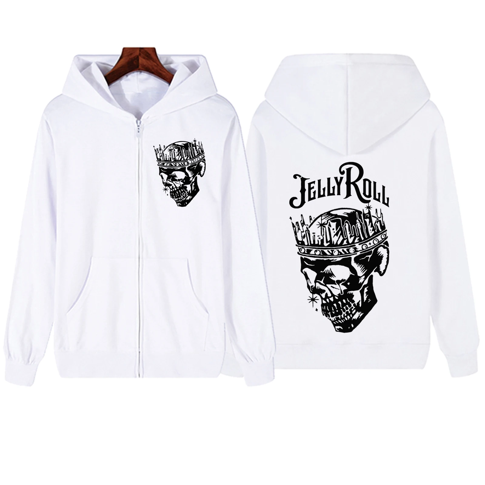 Jelly Roll – Royal Crane Print Zip Up Hoodie Jelly roll merch
