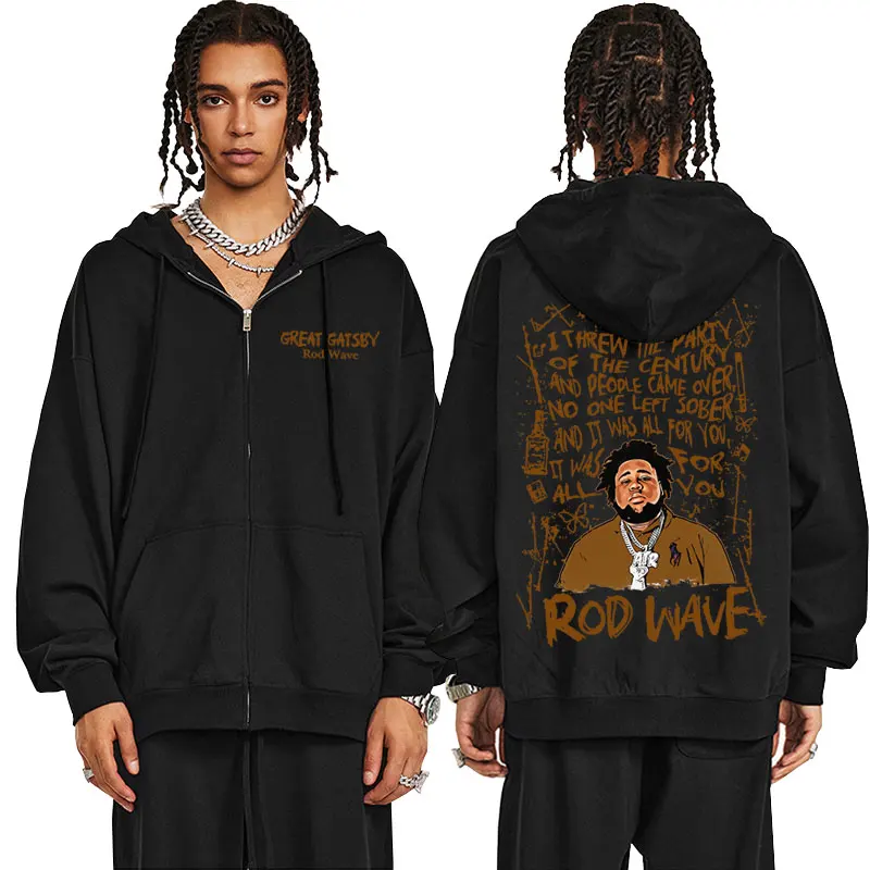 Rod Wave – Great Gatsby Album Zip Up Hoodie rod wave merch