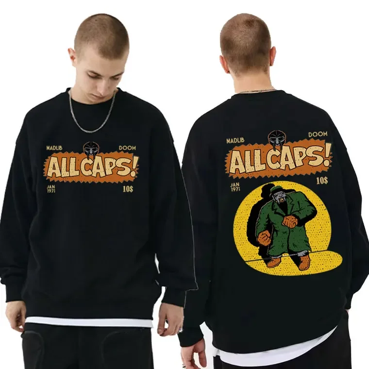 Mf Doom – All Caps Graphic Print Sweatshirt MF Doom merch