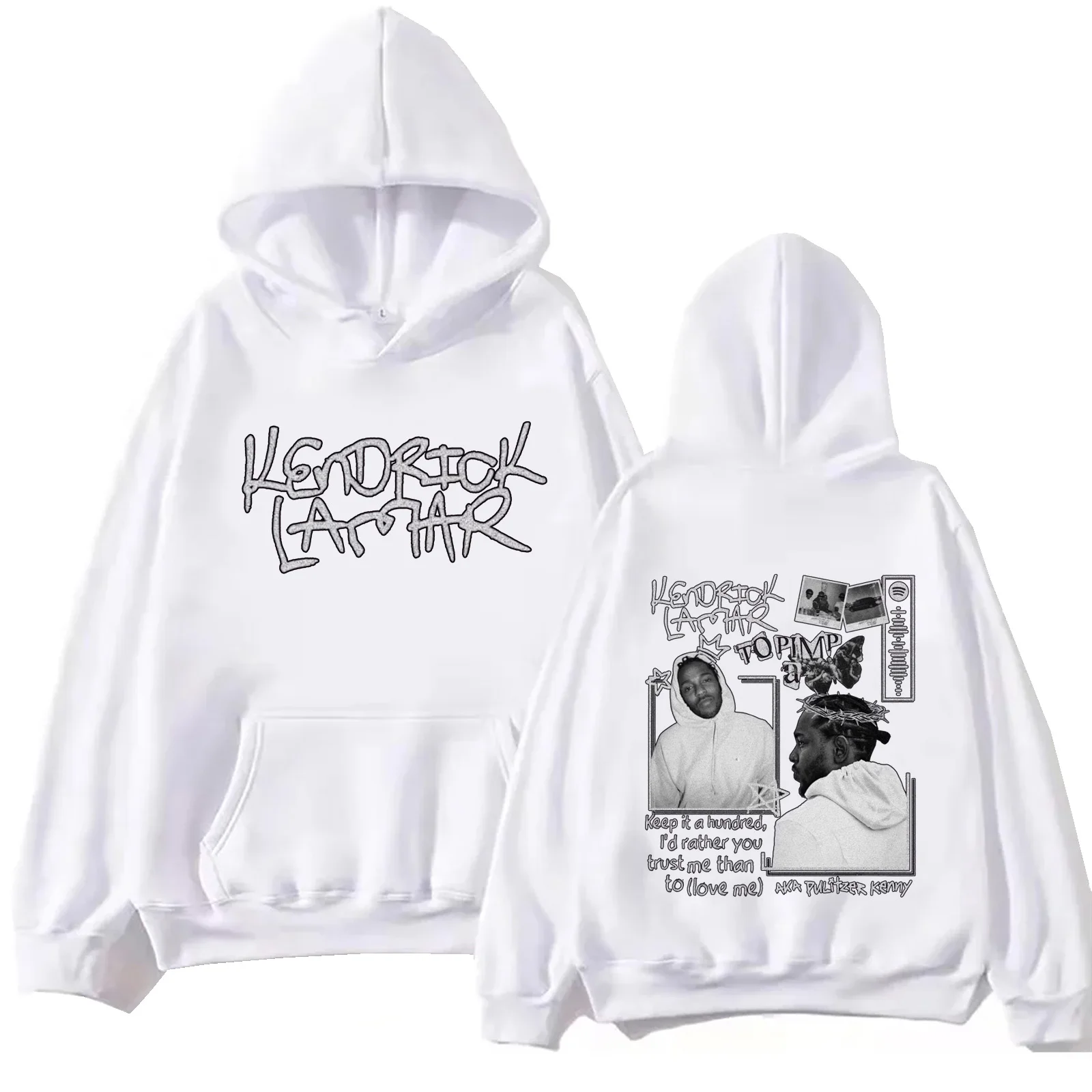 Kendrick Lamar – Keep It Hundred Print Hoodie kendrick lamar merch