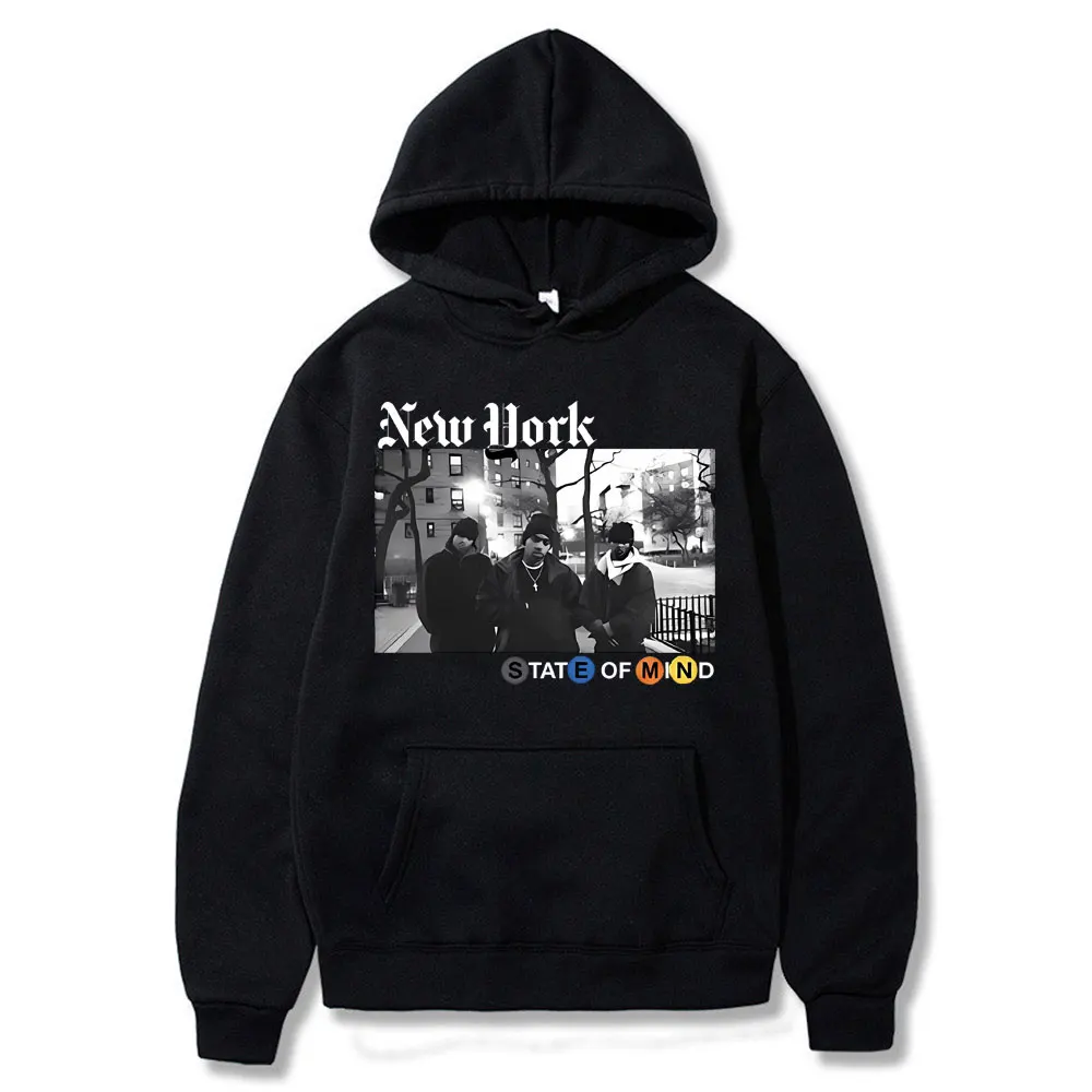 Nas – State Of Mind Graphic Print Hoodie NAS Merch