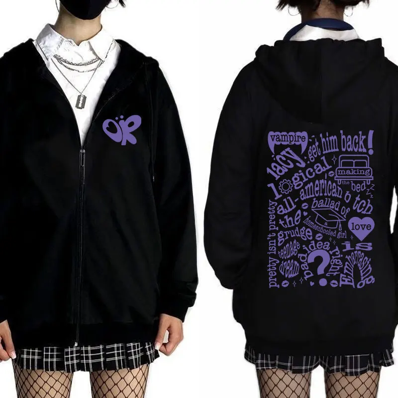 Olivia Rodrigo – Guts Print Zip Up Hoodie Olivia Rodrigo Merch