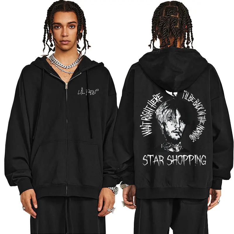 Lil Peep - Wait Right Here Zip Up Hoodie