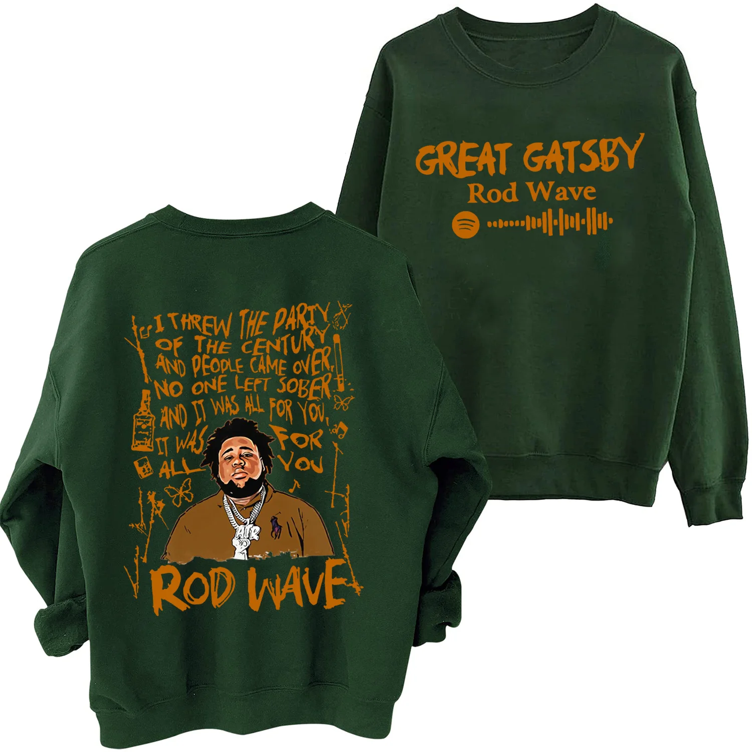 Rod Wave – Great Gatsby Album Print Sweatshirt rod wave merch