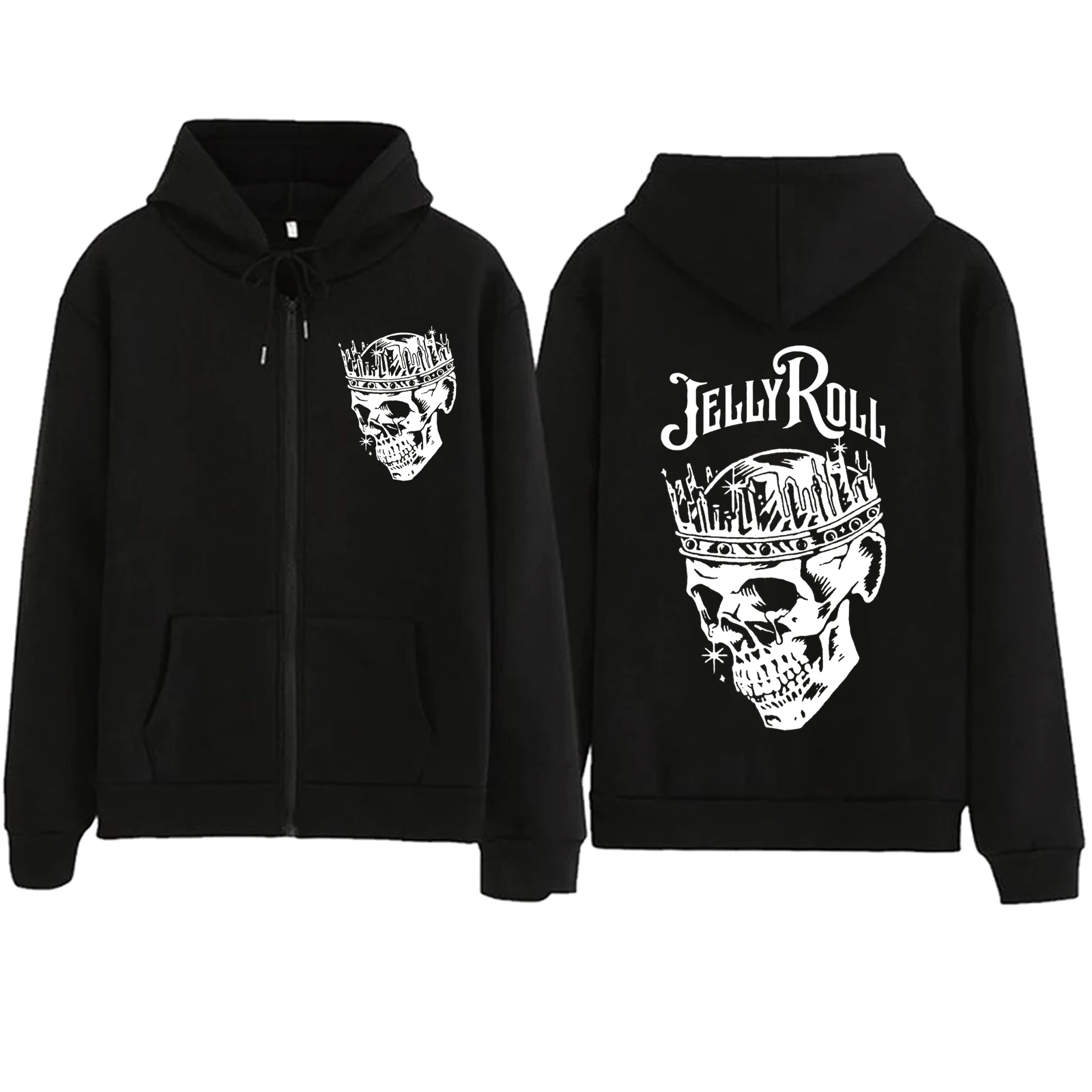 Jelly Roll – Royal Crane Print Zip Up Hoodie Jelly roll merch