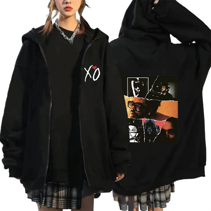 The Weeknd - Xo Print Zip Up Hoodie