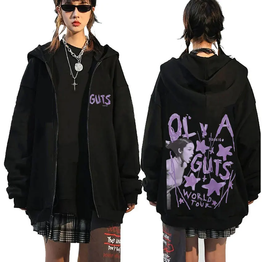 Olivia Rodrigo – Guts Purple Zipper Hoodie Olivia Rodrigo Merch