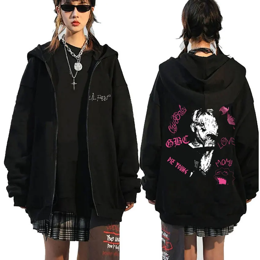 Lil Peep - Die Young Graphic Zip Up Hoodie