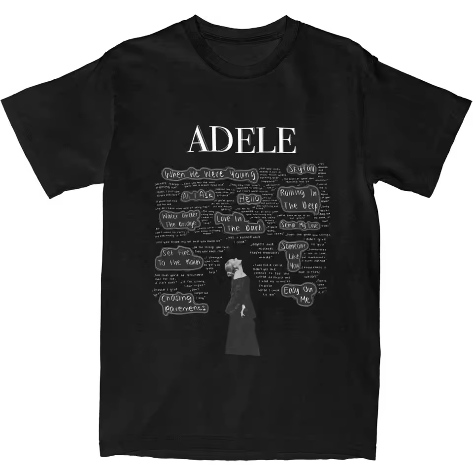 Adele – Album Lyrics T-shirt adele merch