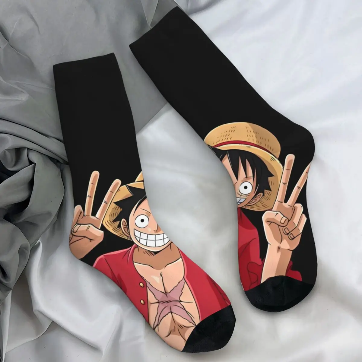 One Piece – Luffy Side Print Anime Socks anime socks merch