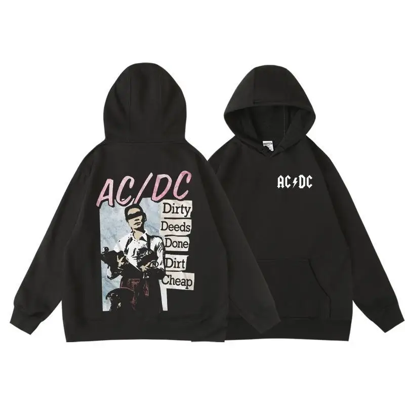 AC DC – Red Bolt Logo Hoodie rock hoodies merch