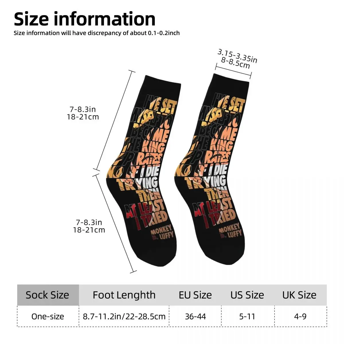 One Piece – Luffy Graphic Print Socks anime socks merch