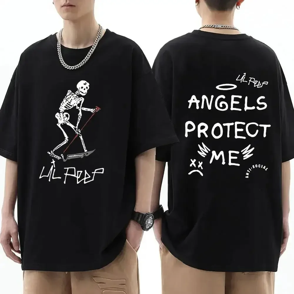 Lil Peep - Angels Protects Me Print T-shirt