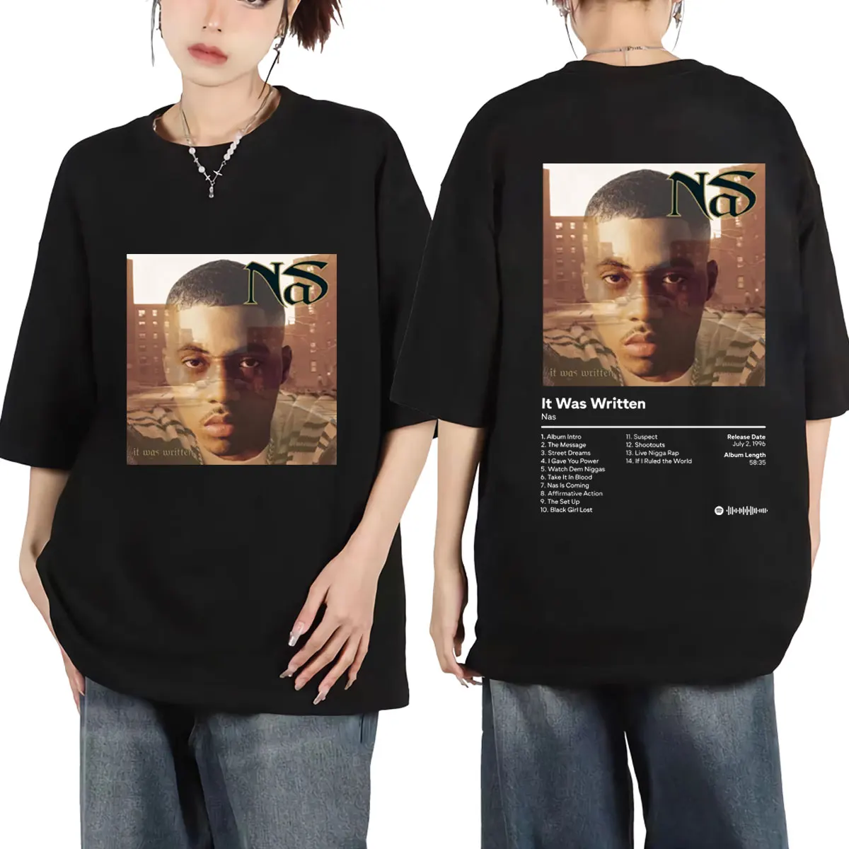 Nas – It Was Written Album Graphic Print Tshirt NAS Merch