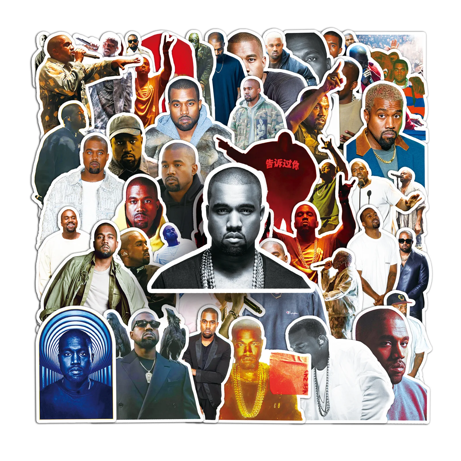 Kanye West – 50 PCS Trending Stickers Kanye West Merch