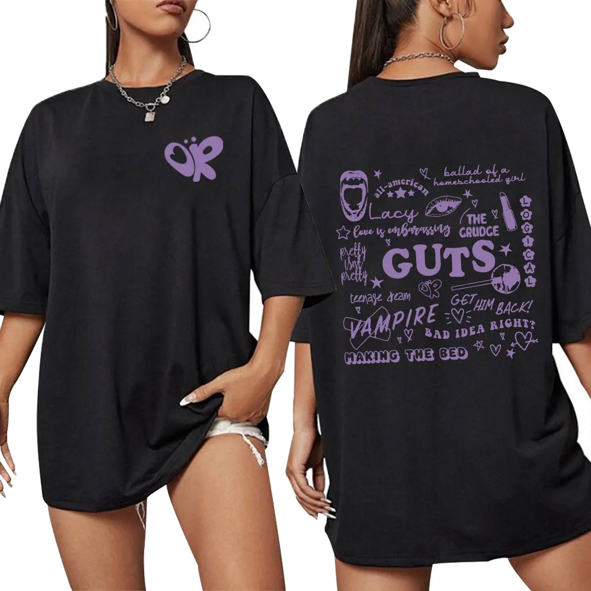 Olivia Rodrigo - Purple Doodle Guts Tee