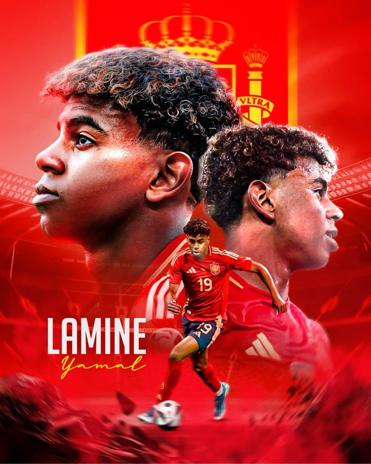 Lamine Yamal World Cup 2026: Spain's Teen Wonderkid Story 4 Spain national team red and gold background graphic for Lamine Yamal