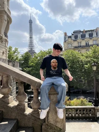 Customer wearing Mbappe t-shirt