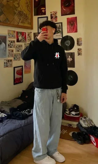 Customer wearing Hunter x Hunter hoodie