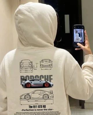Customer wearing Porsche hoodie